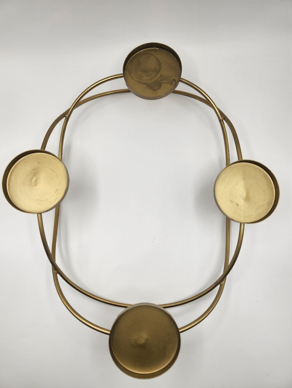 Geometric Gold Metal 4-Pillar Candle Holder Table Centerpiece
